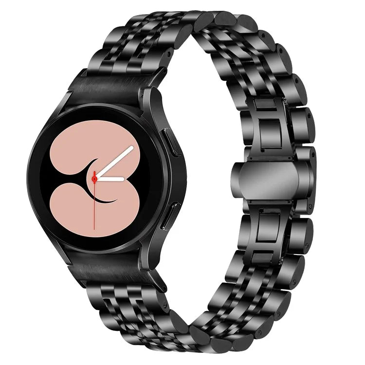 For Samsung Galaxy Watch6 / Watch6 Classic Watch Band Stainless Steel Quick Release Connector Watch Strap, Black