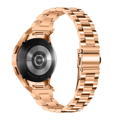 For Samsung Galaxy Watch6 / Watch6 Classic Replacement Slim Band Stainless Steel Watch Strap with Connector, Rose Gold