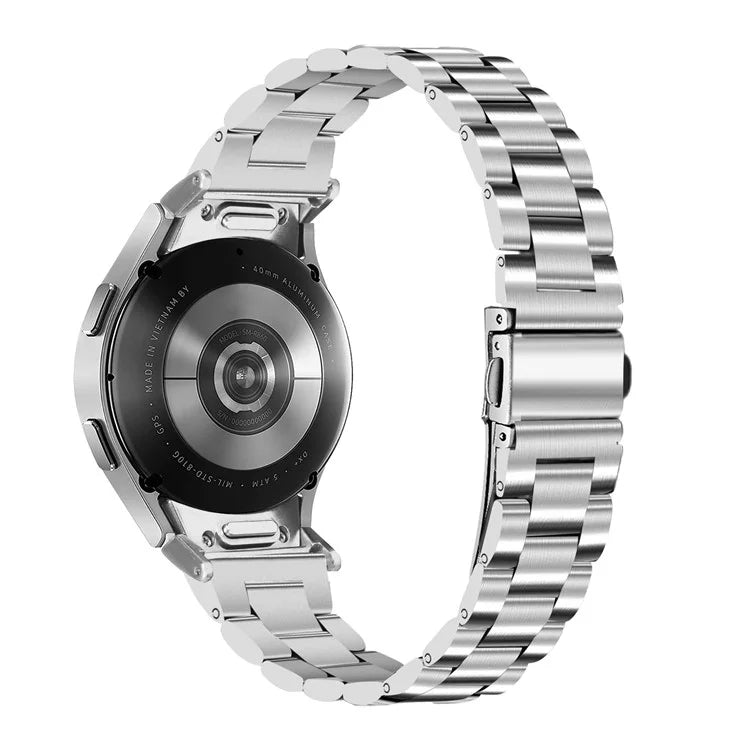 For Samsung Galaxy Watch6 / Watch6 Classic Stylish 3-Bead Design Stainless Steel Wrist Band Strap