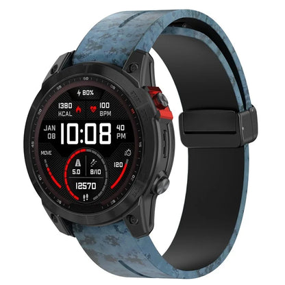 For Garmin Fenix 7S / 6S Pro / 5S Plus / Instinct 2S Watch Bands Black Buckle 20mm Camouflage Strap