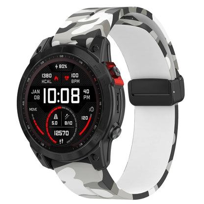 For Garmin Fenix 7S / 6S Pro / 5S Plus / Instinct 2S Watch Bands Black Buckle 20mm Camouflage Strap