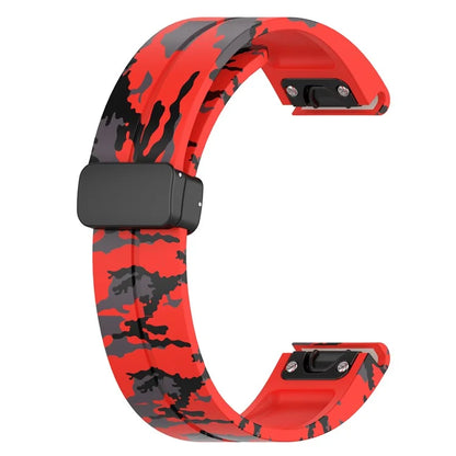 For Garmin Fenix 7S / 6S Pro / 5S Plus / Instinct 2S Watch Bands Black Buckle 20mm Camouflage Strap