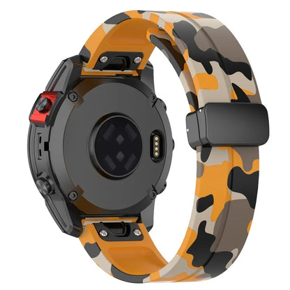 For Garmin Fenix 7S / 6S Pro / 5S Plus / Instinct 2S Watch Bands Black Buckle 20mm Camouflage Strap