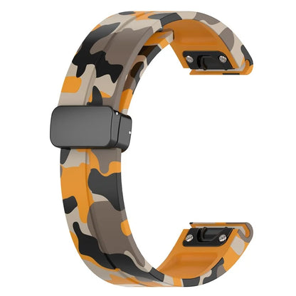 For Garmin Fenix 7S / 6S Pro / 5S Plus / Instinct 2S Watch Bands Black Buckle 20mm Camouflage Strap