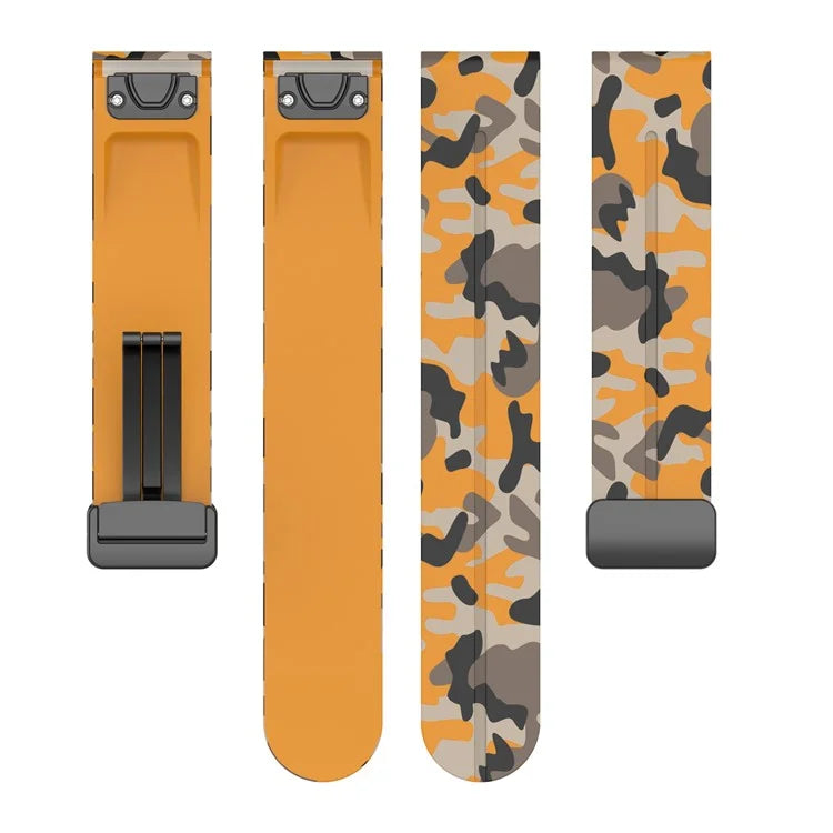 For Garmin Fenix 7S / 6S Pro / 5S Plus / Instinct 2S Watch Bands Black Buckle 20mm Camouflage Strap
