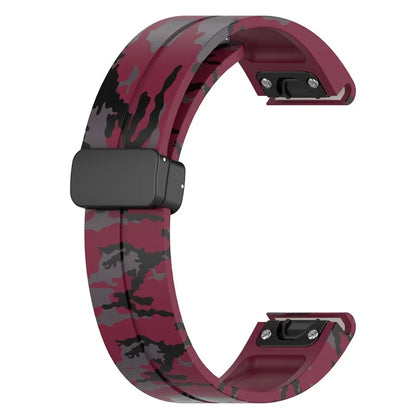For Garmin Fenix 7S / 6S Pro / 5S Plus / Instinct 2S Watch Bands Black Buckle 20mm Camouflage Strap