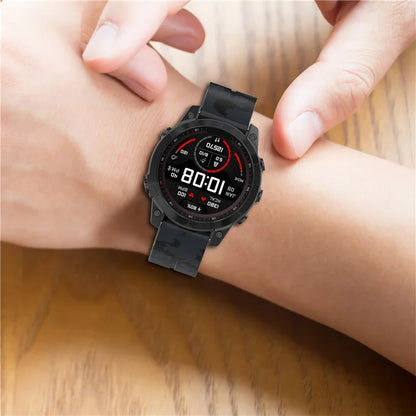 For Garmin Fenix 7S / 6S Pro / 5S Plus / Instinct 2S Watch Bands Black Buckle 20mm Camouflage Strap
