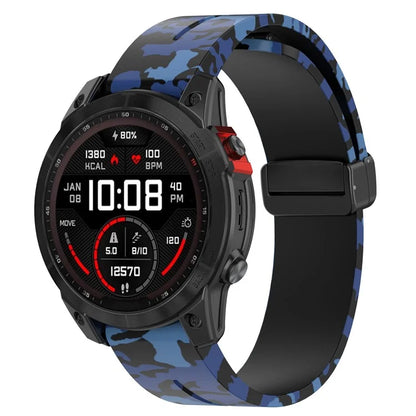 For Garmin Fenix 7S / 6S Pro / 5S Plus / Instinct 2S Watch Bands Black Buckle 20mm Camouflage Strap