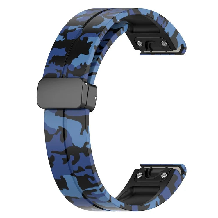 For Garmin Fenix 7S / 6S Pro / 5S Plus / Instinct 2S Watch Bands Black Buckle 20mm Camouflage Strap