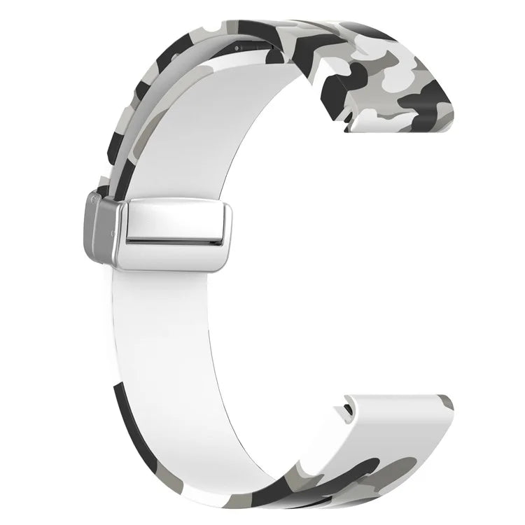 For Garmin Fenix 7S / 6S Pro / 5S Plus / Instinct 2S Camouflage Watch Bands Silver Buckle 20mm Sports Strap