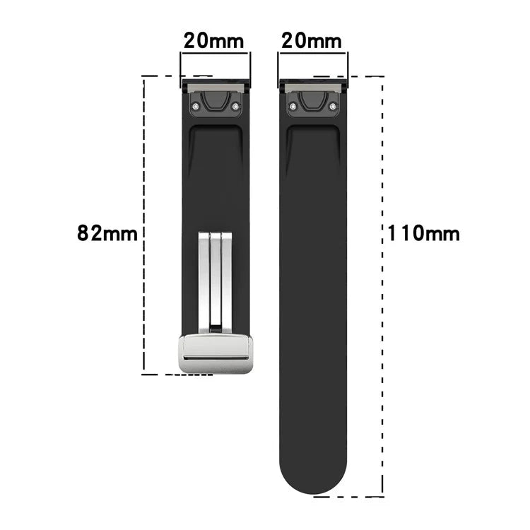For Garmin Fenix 7S / 6S Pro / 5S Plus / Instinct 2S Camouflage Watch Bands Silver Buckle 20mm Sports Strap