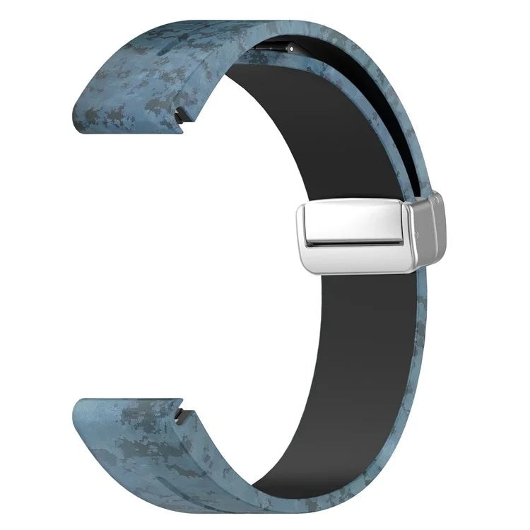 For Garmin Fenix 7S / 6S Pro / 5S Plus / Instinct 2S Camouflage Watch Bands Silver Buckle 20mm Sports Strap