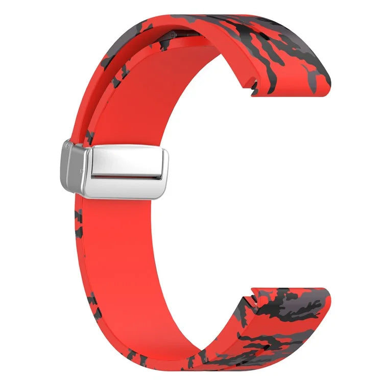 For Garmin Fenix 7S / 6S Pro / 5S Plus / Instinct 2S Camouflage Watch Bands Silver Buckle 20mm Sports Strap