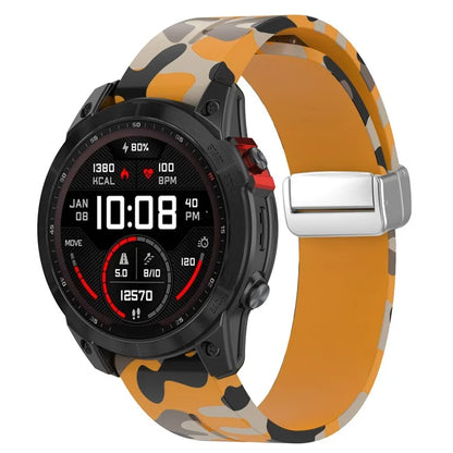 For Garmin Fenix 7S / 6S Pro / 5S Plus / Instinct 2S Camouflage Watch Bands Silver Buckle 20mm Sports Strap