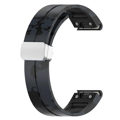 For Garmin Fenix 7S / 6S Pro / 5S Plus / Instinct 2S Camouflage Watch Bands Silver Buckle 20mm Sports Strap