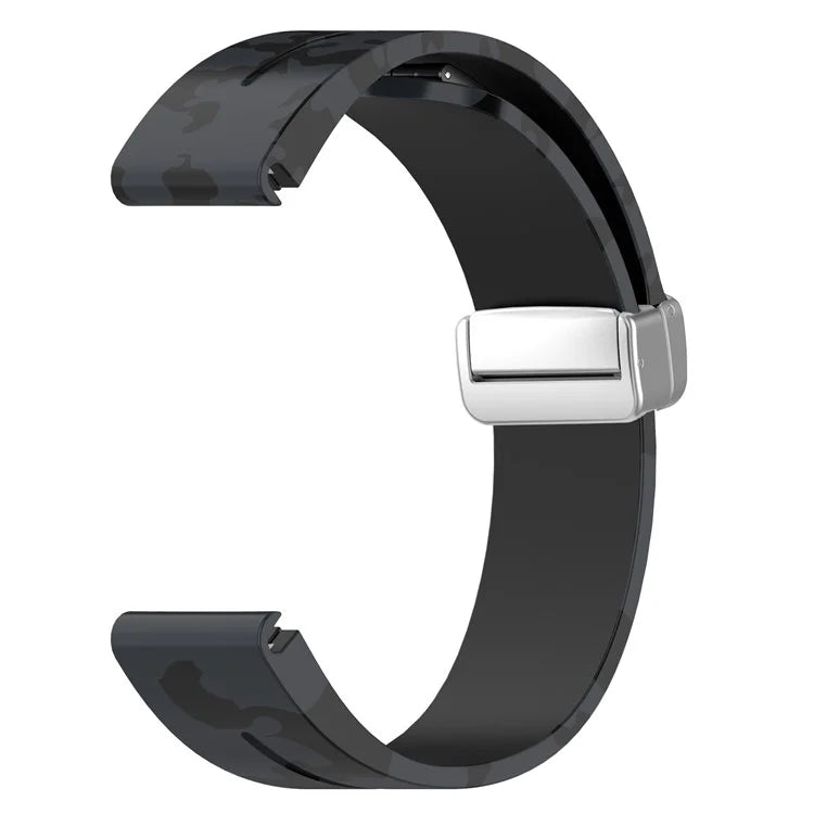For Garmin Fenix 7S / 6S Pro / 5S Plus / Instinct 2S Camouflage Watch Bands Silver Buckle 20mm Sports Strap