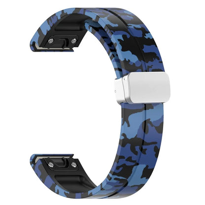 For Garmin Fenix 7S / 6S Pro / 5S Plus / Instinct 2S Camouflage Watch Bands Silver Buckle 20mm Sports Strap