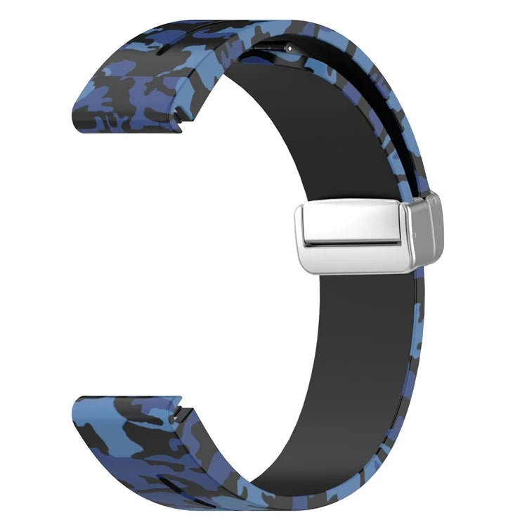 For Garmin Fenix 7S / 6S Pro / 5S Plus / Instinct 2S Camouflage Watch Bands Silver Buckle 20mm Sports Strap