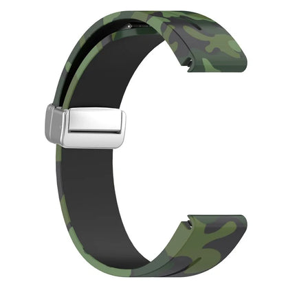 For Garmin Fenix 7S / 6S Pro / 5S Plus / Instinct 2S Camouflage Watch Bands Silver Buckle 20mm Sports Strap
