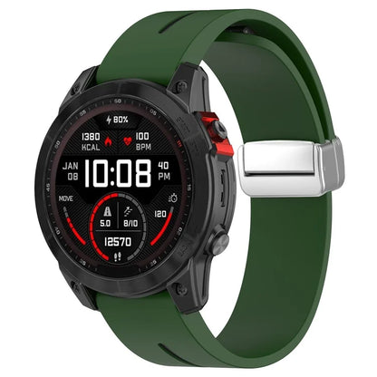 For Garmin Fenix 7S / 6S Pro / 5S Plus / Instinct 2S Silicone Watch Bands Silver Buckle 20mm Dual Color Stripes Strap