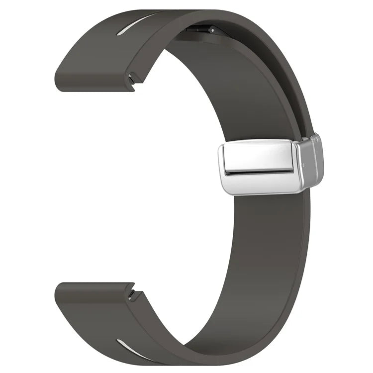 For Garmin Fenix 7S / 6S Pro / 5S Plus / Instinct 2S Silicone Watch Bands Silver Buckle 20mm Dual Color Stripes Strap