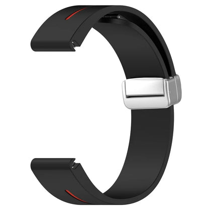 For Garmin Fenix 7S / 6S Pro / 5S Plus / Instinct 2S Silicone Watch Bands Silver Buckle 20mm Dual Color Stripes Strap