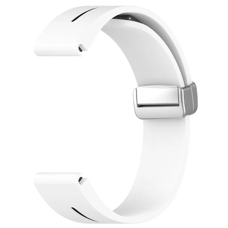 For Garmin Fenix 7S / 6S Pro / 5S Plus / Instinct 2S Silicone Watch Bands Silver Buckle 20mm Dual Color Stripes Strap