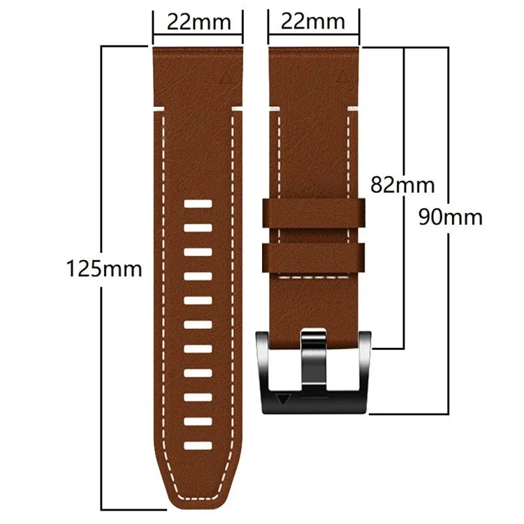 For Garmin Fenix 7 / Forerunner 965 / 955 / 945 / 935 Watch Band Leather+Silicone Wriststrap