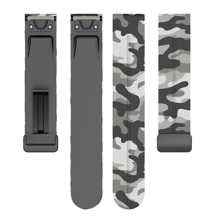 For Garmin Fenix 7 / Forerunner 965 / 955 / 945 / 935 Watch Band Black Buckle 22mm Camouflage Wriststrap