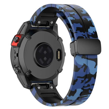 For Garmin Fenix 7 / Forerunner 965 / 955 / 945 / 935 Watch Band Black Buckle 22mm Camouflage Wriststrap