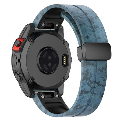 For Garmin Fenix 7 / Forerunner 965 / 955 / 945 / 935 Watch Band Black Buckle 22mm Camouflage Wriststrap
