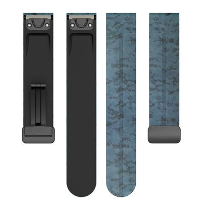 For Garmin Fenix 7 / Forerunner 965 / 955 / 945 / 935 Watch Band Black Buckle 22mm Camouflage Wriststrap