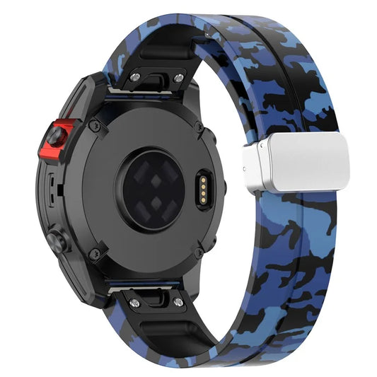 For Garmin Fenix 7 / Forerunner 965 / 955 / 945 / 935 Watch Band Silver Buckle 22mm Silicone Strap