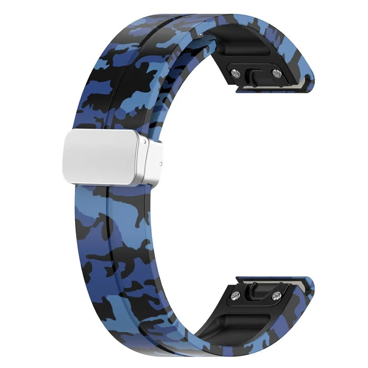 For Garmin Fenix 7 / Forerunner 965 / 955 / 945 / 935 Watch Band Silver Buckle 22mm Silicone Strap