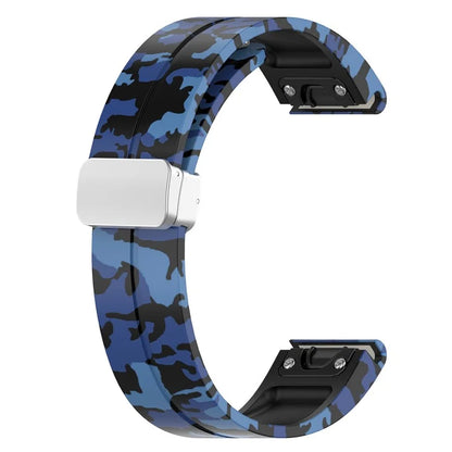 For Garmin Fenix 7 / Forerunner 965 / 955 / 945 / 935 Watch Band Silver Buckle 22mm Silicone Strap