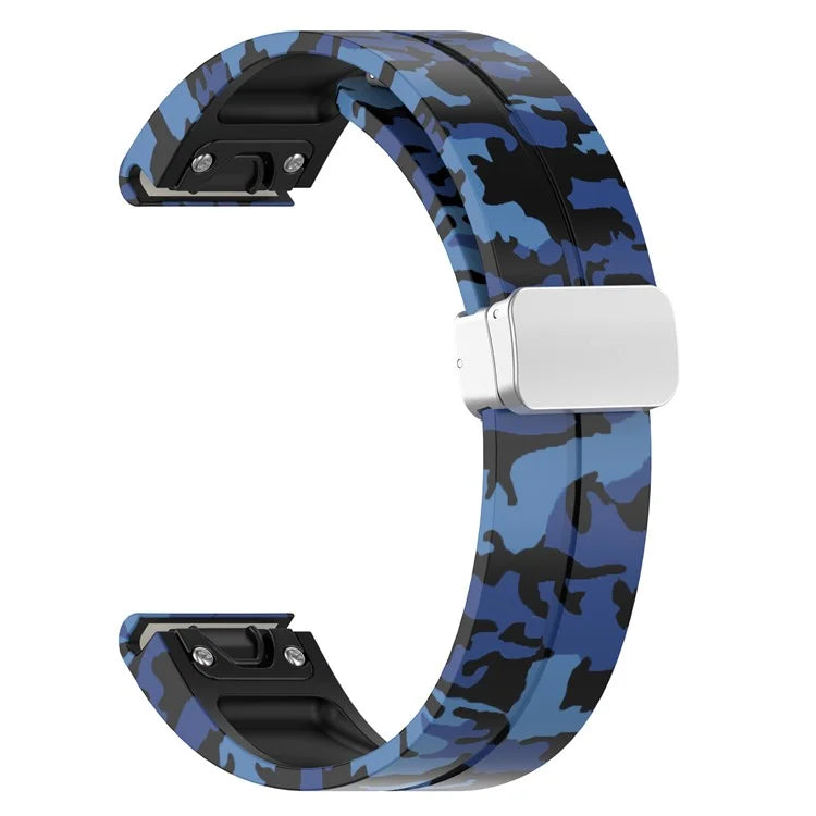 For Garmin Fenix 7 / Forerunner 965 / 955 / 945 / 935 Watch Band Silver Buckle 22mm Silicone Strap