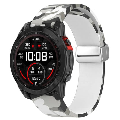For Garmin Fenix 7 / Forerunner 965 / 955 / 945 / 935 Watch Band Silver Buckle 22mm Silicone Strap