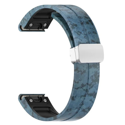 For Garmin Fenix 7 / Forerunner 965 / 955 / 945 / 935 Watch Band Silver Buckle 22mm Silicone Strap