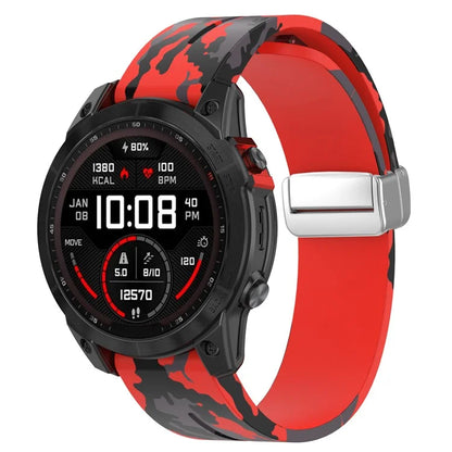 For Garmin Fenix 7 / Forerunner 965 / 955 / 945 / 935 Watch Band Silver Buckle 22mm Silicone Strap