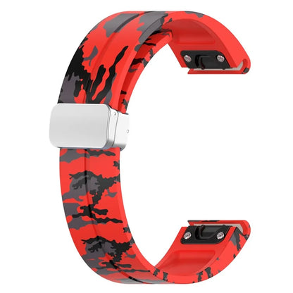 For Garmin Fenix 7 / Forerunner 965 / 955 / 945 / 935 Watch Band Silver Buckle 22mm Silicone Strap