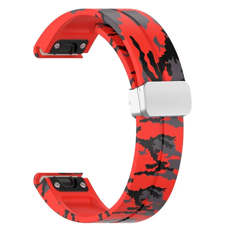 For Garmin Fenix 7 / Forerunner 965 / 955 / 945 / 935 Watch Band Silver Buckle 22mm Silicone Strap