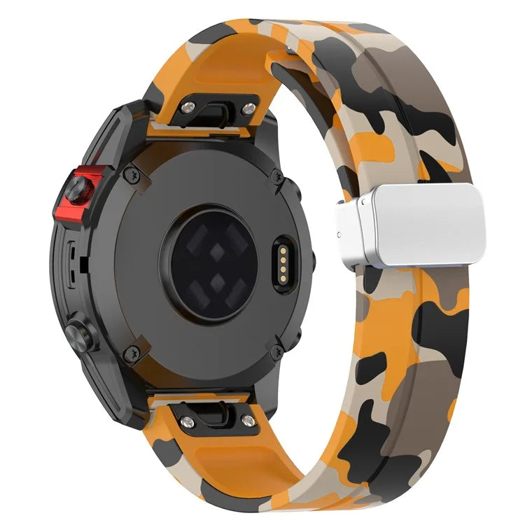 For Garmin Fenix 7 / Forerunner 965 / 955 / 945 / 935 Watch Band Silver Buckle 22mm Silicone Strap