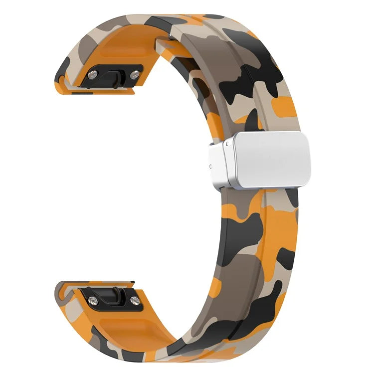 For Garmin Fenix 7 / Forerunner 965 / 955 / 945 / 935 Watch Band Silver Buckle 22mm Silicone Strap