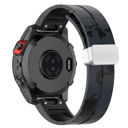 For Garmin Fenix 7 / Forerunner 965 / 955 / 945 / 935 Watch Band Silver Buckle 22mm Silicone Strap