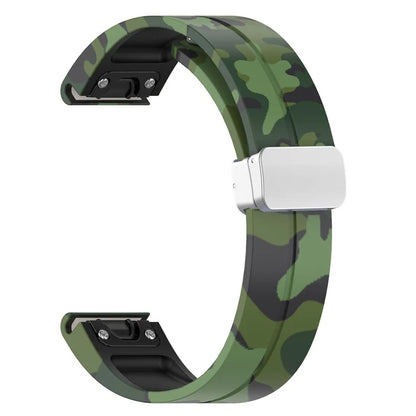 For Garmin Fenix 7 / Forerunner 965 / 955 / 945 / 935 Watch Band Silver Buckle 22mm Silicone Strap