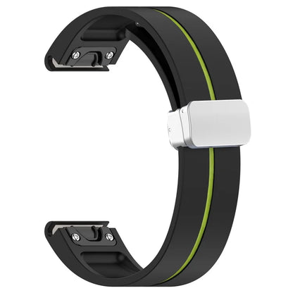 For Garmin Fenix 7 / Forerunner 965 / 955 / 945 / 935 Watch Band Dual Color 22mm Strap with Silver Buckle