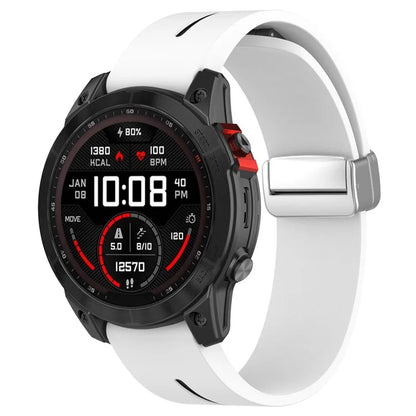 For Garmin Fenix 7 / Forerunner 965 / 955 / 945 / 935 Watch Band Dual Color 22mm Strap with Silver Buckle