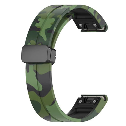For Garmin Tactix 7 Pro / Fenix 7X / 6X / 6X Pro / 5X Plus Black Buckle Watch Band 26mm Silicone Strap