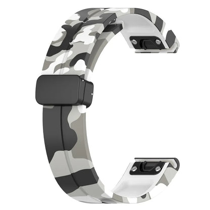 For Garmin Tactix 7 Pro / Fenix 7X / 6X / 6X Pro / 5X Plus Black Buckle Watch Band 26mm Silicone Strap
