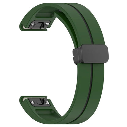 For Garmin Tactix 7 Pro / Fenix 7X / 6X / 6X Pro / 5X Plus 26mm Watch Band Black Buckle Dual Color Silicone Strap